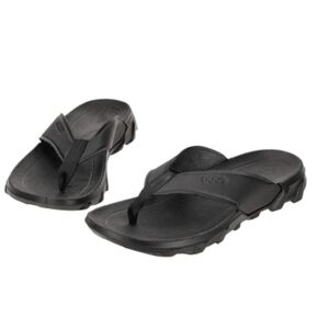 Ecco Men’s MX Flipsider Flip Flop Sandals – Size 12–12.5 – Black Leather